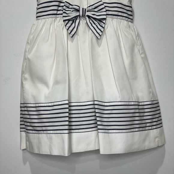 Janie & Jack Striped Blossom White & Blue Dress Girls Size 3 - Picture 8 of 11